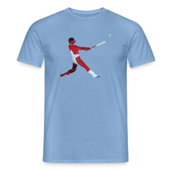 Baseball Geschenk Schlagmann USA Baseballspieler - Männer T-Shirt - Carolina Blue - Vorne - AI Model Male 178 light (178cm)