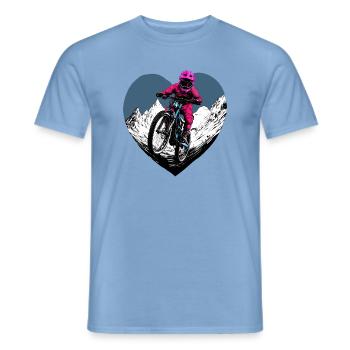 Love Bike / Mountainbiker Herz - Männer T-Shirt - Carolina Blue - Vorne - AI Model Male 178 light (178cm)