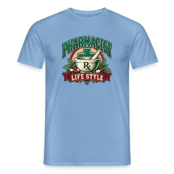 Lebensstil als Apotheker - Männer T-Shirt - Carolina Blue - Vorne - AI Model Male 178 light (178cm)