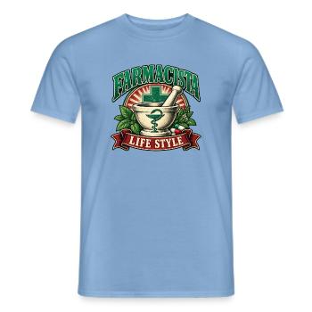 Lebensstil als Apotheker - Männer T-Shirt - Carolina Blue - Vorne - AI Model Male 178 light (178cm)