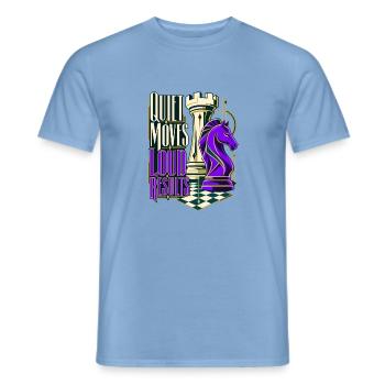 Leise Züge Laute Ergebnisse: Schach - Männer T-Shirt - Carolina Blue - Vorne - AI Model Male 178 light (178cm)