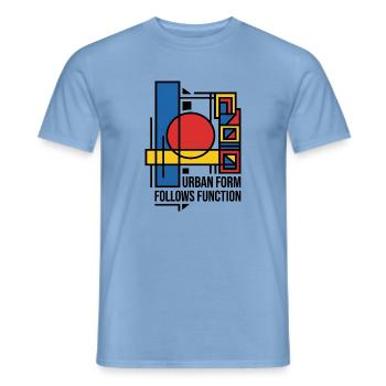 Stadtform folgt Funktion - Männer T-Shirt - Carolina Blue - Vorne - AI Model Male 178 light (178cm)