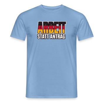 Arbeit statt Antrag Schwarz Rot Gold - Männer T-Shirt - Carolina Blue - Vorne - AI Model Male 178 light (178cm)