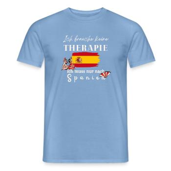 Spanien Ich brauche keine Therapie Geschenkidee  - Männer T-Shirt - Carolina Blue - Vorne - AI Model Male 178 light (178cm)