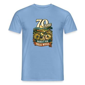 70 Jahre Bereit für Neue Wege - Männer T-Shirt - Carolina Blue - Vorne - AI Model Male 178 light (178cm)