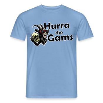 Hurra die Gams – Hüttengaudi & Après-Ski Party - Männer T-Shirt - Carolina Blue - Vorne - AI Model Male 178 light (178cm)