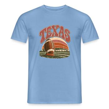Texas Football Retro-Logo - Männer T-Shirt - Carolina Blue - Vorne - AI Model Male 178 light (178cm)