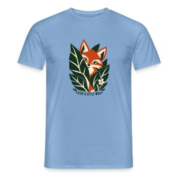 Waldfuchs im Laub - Männer T-Shirt - Carolina Blue - Vorne - AI Model Male 178 light (178cm)
