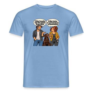 Strassenkarten-Spruch_beim_Hundetraining - Männer T-Shirt - Carolina Blue - Vorne - AI Model Male 178 light (178cm)