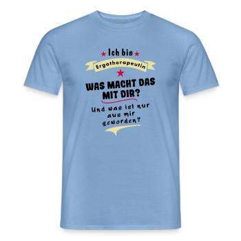 ergotherapeutin - was macht das mit dir - Männer T-Shirt - Carolina Blue - Vorne - AI Model Male 178 light (178cm)