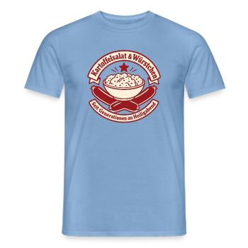 Kartoffelsalat Würstchen Heiligabend Tradition - Männer T-Shirt - Carolina Blue - Vorne - AI Model Male 178 light (178cm)