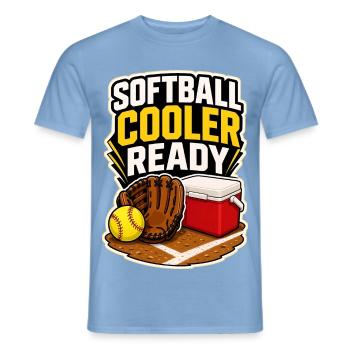 SOFTBALL COOLER READY Snacks - Männer T-Shirt - Carolina Blue - Vorne - AI Model Male 178 light (178cm)