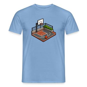 Basketball Court Korb Isometrisch Sport T-Shirt - Männer T-Shirt - Carolina Blue - Vorne - AI Model Male 178 light (178cm)