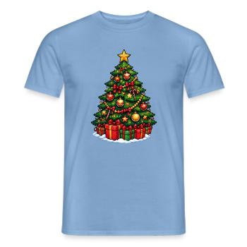 Weihnachtsbaum mit Ornamentenglanz - Männer T-Shirt - Carolina Blue - Vorne - AI Model Male 178 light (178cm)