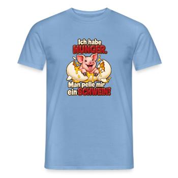 Ich habe Hunger – Man pelle mir ein Schwein! - Männer T-Shirt - Carolina Blue - Vorne - AI Model Male 178 light (178cm)