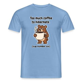 Finnischer Kaffeebär Winterschlaf - Männer T-Shirt - Carolina Blue - Vorne - AI Model Male 178 light (178cm)