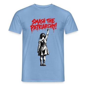 Patriarchat Graffiti: Mädchen-Rebellion - Männer T-Shirt - Carolina Blue - Vorne - AI Model Male 178 light (178cm)
