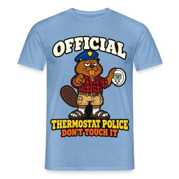 Offizielle Thermostatpolizei Fass das nicht an, lustiger Papa. - Männer T-Shirt - Carolina Blue - Vorne - AI Model Male 178 light (178cm)