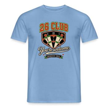 Darts Shirt, 26 Club, You're Welcome  - Männer T-Shirt - Carolina Blue - Vorne - AI Model Male 178 light (178cm)