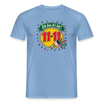 Ich bin d'r bie! 11-11 - Männer T-Shirt - Carolina Blue - Vorne - AI Model Male 178 light (178cm)