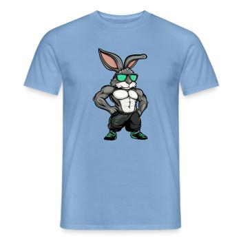 Fitness Hasen - Männer T-Shirt - Carolina Blue - Vorne - AI Model Male 178 light (178cm)