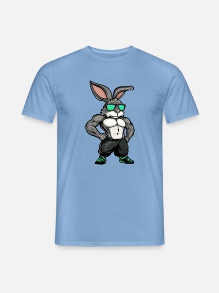 Fitness Hasen - Männer T-Shirt - Carolina Blue