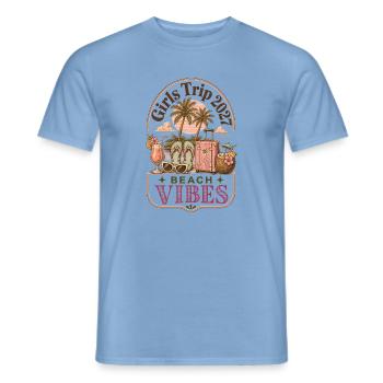 Girls Trip 2027 Beach Vibes Vacation - Männer T-Shirt - Carolina Blue - Vorne - AI Model Male 178 light (178cm)