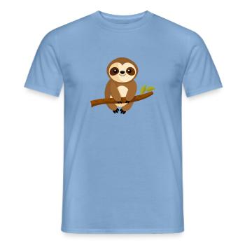 Baby-Faultier - Männer T-Shirt - Carolina Blue - Vorne - AI Model Male 178 light (178cm)