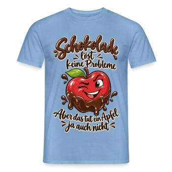 Schokolade löst keine Probleme – Lustiger Spruch - Männer T-Shirt - Carolina Blue - Vorne - AI Model Male 178 light (178cm)