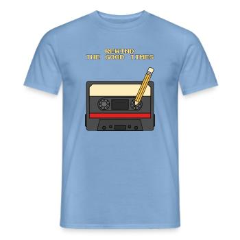 Spul The Good Times Retro Cassette 80s zurück - Männer T-Shirt - Carolina Blue - Vorne - AI Model Male 178 light (178cm)