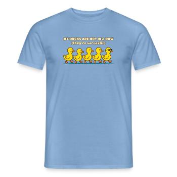 Meine Enten stehen nicht in einer Reihe Lustige Ente - Männer T-Shirt - Carolina Blue - Vorne - AI Model Male 178 light (178cm)