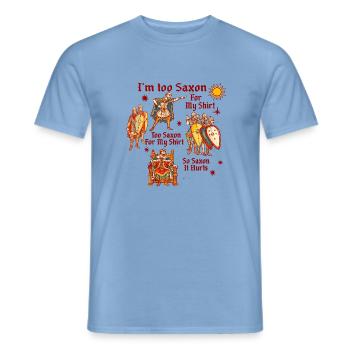 Saxon Shirt Humor: Königliches Stil - Männer T-Shirt - Carolina Blue - Vorne - AI Model Male 178 light (178cm)