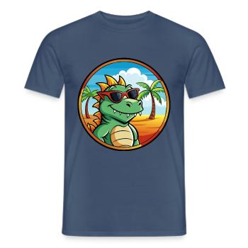 Dragon Funny Cartoon Lunettes de soleil de plage d’été cool - T-shirt homme - denim foncé - Devant - AI Model Male 178 light (178cm)