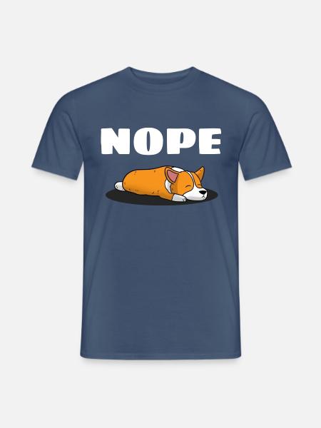 Nope Corgi - Männer T-Shirt - Dunkles Denimblau