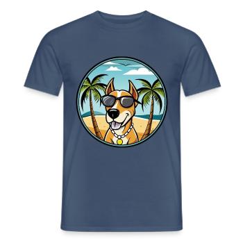 Transsilvanischer Windhund Rasse Cartoon Sonnenbrille - Männer T-Shirt - Dunkles Denimblau - Vorne - AI Model Male 178 light (178cm)