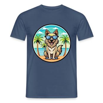 Carpathian Shepherd Dog Breed Cartoon Sunglasses - Men's T-Shirt - dark denim - Front - AI Model Male 178 light (178cm)