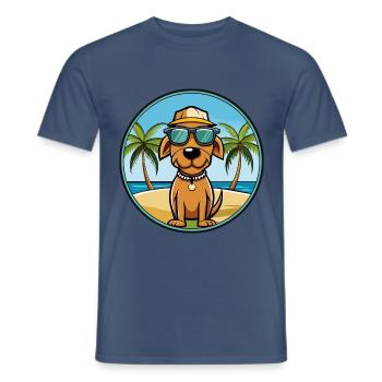 Polnische Jagdhund Hund Rasse Cartoon Sonnenbrille - Männer T-Shirt - Dunkles Denimblau - Vorne - AI Model Male 178 light (178cm)