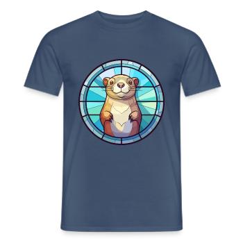 Gopher Buntglas Bunte Karikatur Kawaii Anima - Männer T-Shirt - Dunkles Denimblau - Vorne - AI Model Male 178 light (178cm)