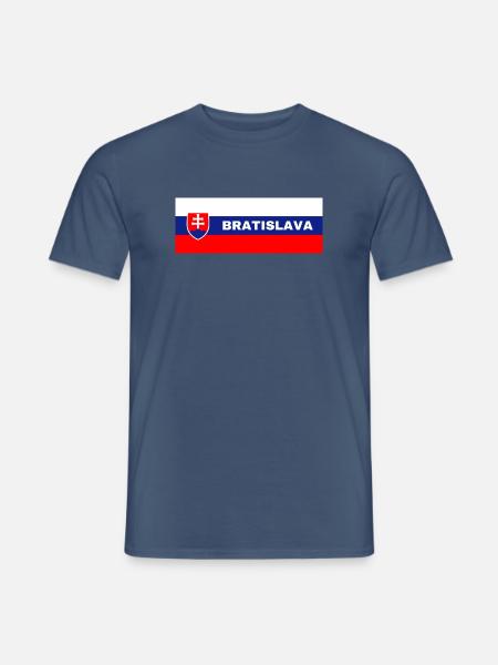 Bratislava City in Slovakian Flag - Men's T-Shirt - dark denim