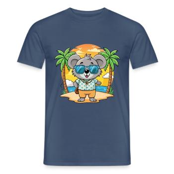 Koala Lustige Cartoon Sommer Strand Sonnenbrille - Männer T-Shirt - Dunkles Denimblau - Vorne - AI Model Male 178 light (178cm)