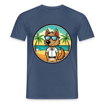 Polnische Jagdhunderasse Cartoon Sonnenbrille Strand - Männer T-Shirt - Dunkles Denimblau - Vorne - AI Model Male 178 light (178cm)