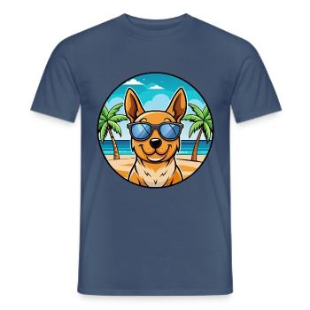 Lancashire Heeler Hunderasse Cartoon Sonnenbrille Strand - Männer T-Shirt - Dunkles Denimblau - Vorne - AI Model Male 178 light (178cm)