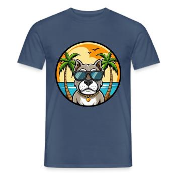 Bully Kutta Chien Race Dessin Animé Lunettes De Soleil Plage - T-shirt homme - denim foncé - Devant - AI Model Male 178 light (178cm)