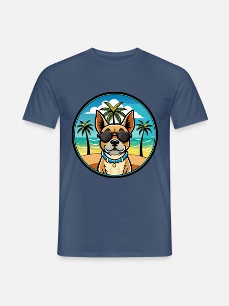 Braque Du Bourbonnais Hunderasse Cartoon Sonnenbrille - Männer T-Shirt - Dunkles Denimblau