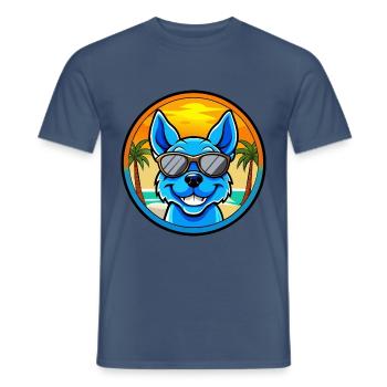 Blue Heeler Hunderasse Cartoon Sonnenbrille Strand - Männer T-Shirt - Dunkles Denimblau - Vorne - AI Model Male 178 light (178cm)