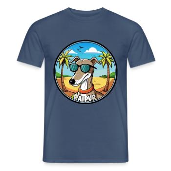 Rampur Windhund Hunderasse Cartoon Sonnenbrille Strand - Männer T-Shirt - Dunkles Denimblau - Vorne - AI Model Male 178 light (178cm)