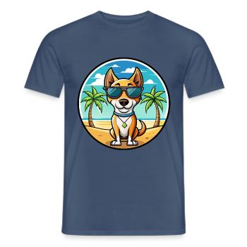 Brasilianischer Terrier Hunderasse Cartoon Sonnenbrille Strand - Männer T-Shirt - Dunkles Denimblau - Vorne - AI Model Male 178 light (178cm)