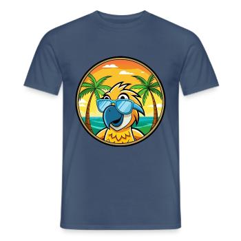 Perroquet Drôle Dessin Animé Plage Été Lunettes De Soleil Cool - T-shirt homme - denim foncé - Devant - AI Model Male 178 light (178cm)