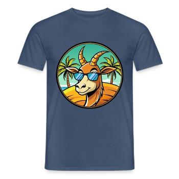 Antelope Funny Cartoon Summer Beach Sunglasses - Men's T-Shirt - dark denim - Front - AI Model Male 178 light (178cm)