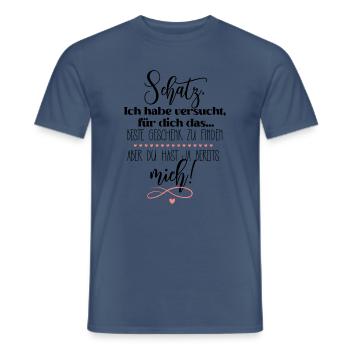 Ich bin für dich das beste Geschenk Liebe Motiv - Männer T-Shirt - Dunkles Denimblau - Vorne - AI Model Male 178 light (178cm)